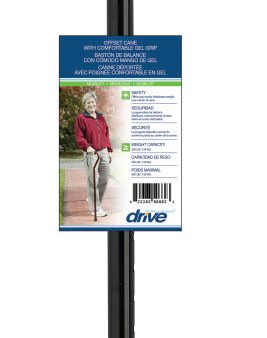 Drive Medical: Aluminum Cane with Offset Gel Grip Handle Sale