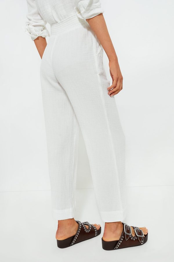 White Dream Cotton Gauze Wide Leg Pant Online