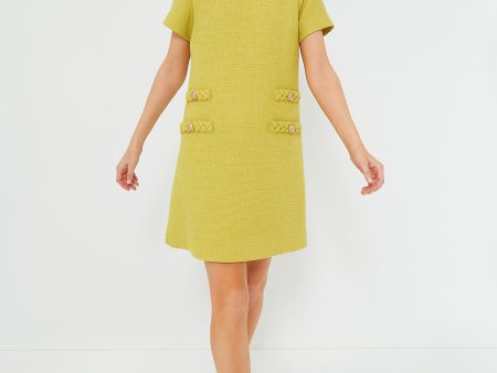 Chartreuse Tweed Jackie Dress For Sale