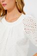 White Eyelet Fontalina Blouse Online Sale