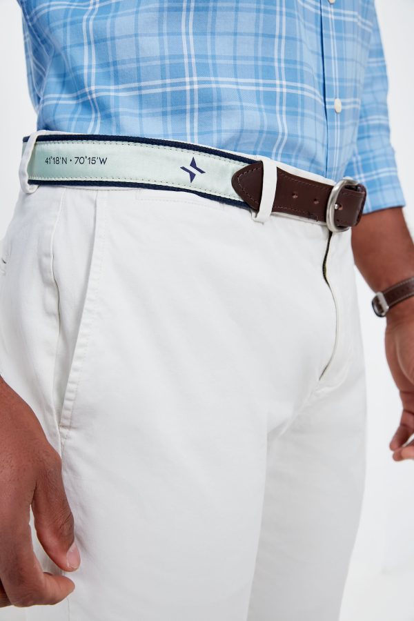 Mint Navy Tuckernuck Leather Tab Belt Hot on Sale