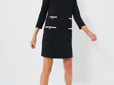 Black Francoise Mod Mini Dress Hot on Sale