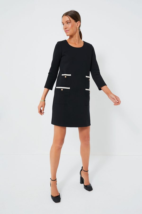 Black Francoise Mod Mini Dress Hot on Sale