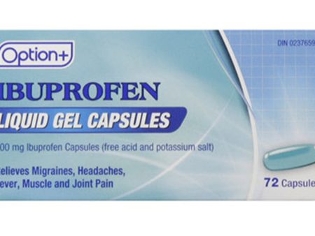 Option+: Ibuprofen Liquid Gel Capsules - 200 mg | 72 Capsules Online now