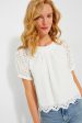 White Eyelet Fontalina Blouse Online Sale