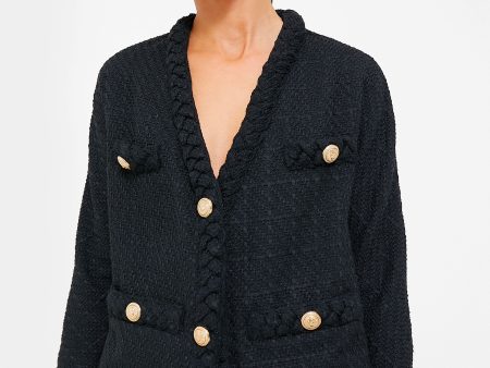 Black Clodagh Tweed Jacket For Cheap