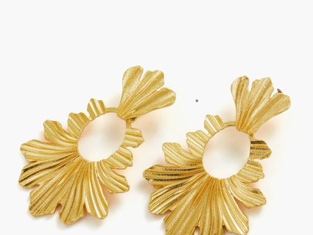 Gold Fleur Earrings Online now