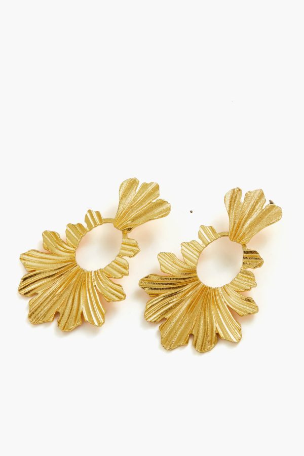 Gold Fleur Earrings Online now