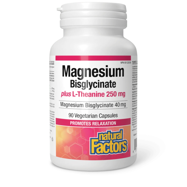 Natural Factors: Magnesium Bisglycinate 100 plus L-Theanine 250 mg For Discount