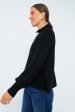 Black Delphine Ruffle Neck Sweater Hot on Sale