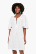 White Finley Flutter Sleeve Dress For Cheap