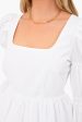 White Clemons Long Sleeve Puff Blouse Hot on Sale