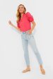 Watermelon Ruffle Leigh Blouse Hot on Sale