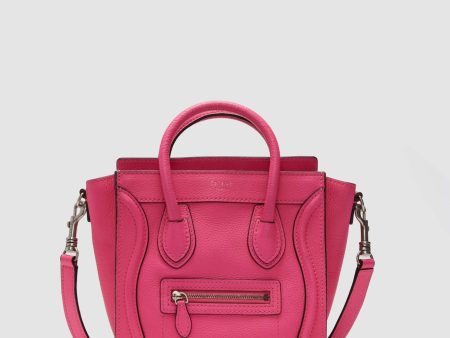 CELINE Pink Leather Mini Luggage Shoulder Bag Supply