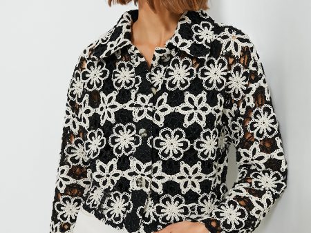 Black Crochet Perry Jacket Supply