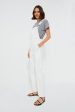 White Straight Leg Denim Overalls Online