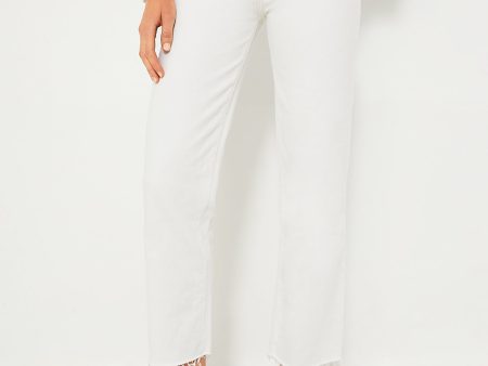 White Sabine Straight Raw Hem Hot on Sale