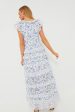 White and Blue Floral Daria Dress Fashion