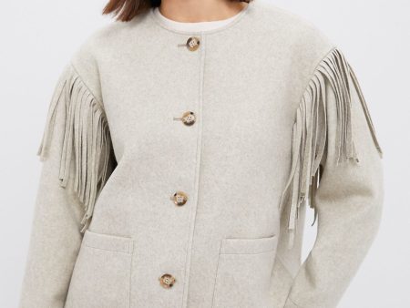 Melange Gray Fringe Purcell Jacket Online Hot Sale