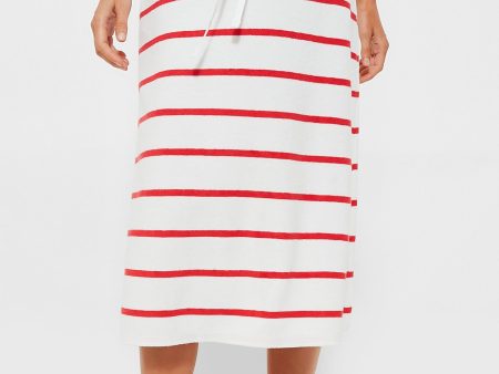 White and Flame Stripe Terry Towel Skirt Discount