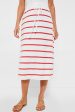 White and Flame Stripe Terry Towel Skirt Discount