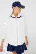 White and Navy Amelie Quarter Zip Fashion