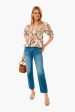 White and Brown Floral Sauda Top Online Sale