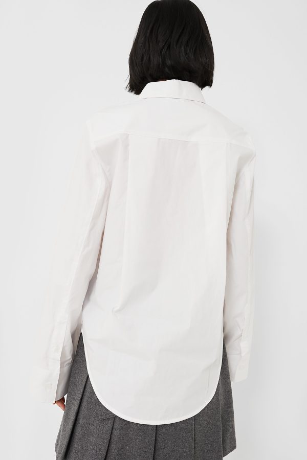 White Cotton Wide Sleeve Shirt Fashion