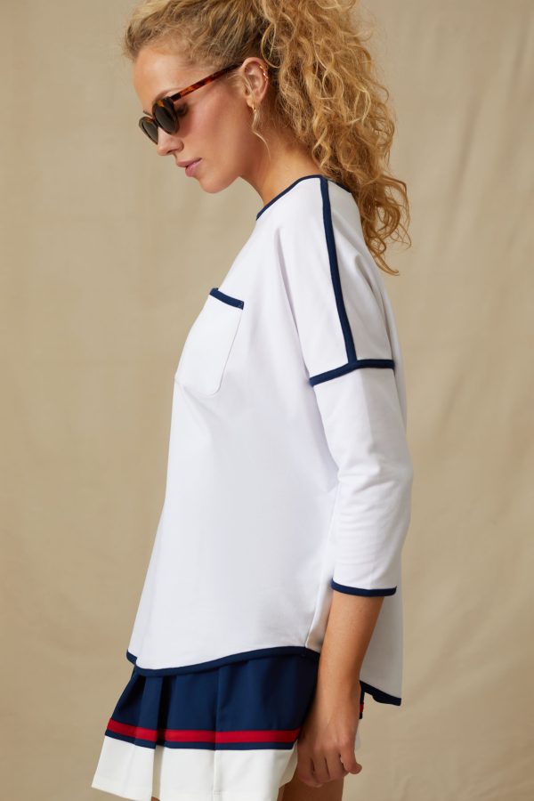 White Farah Pullover For Sale