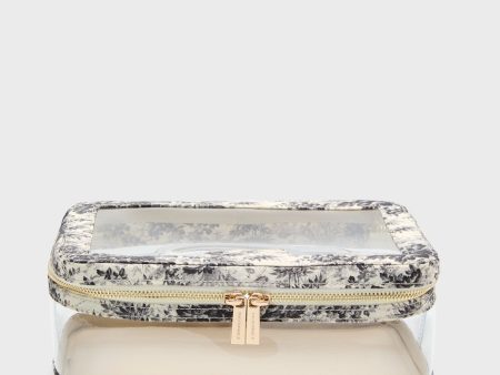 Noir Cypress Toile PVC Large Vanity Case Fashion