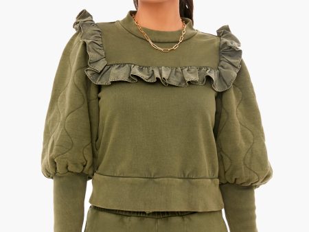 Army Layla Puff Sleeve Sweatshirt Online Sale