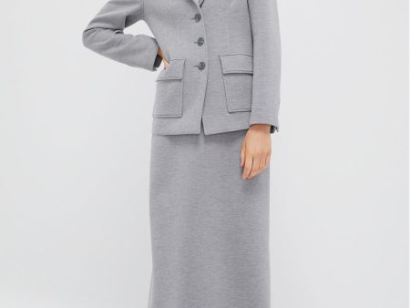 Gray Herringbone Jeanne Jacket For Cheap