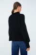 Black Delphine Ruffle Neck Sweater Hot on Sale