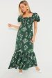 Viridian Stamped Bouquets Gabrielle Dress Online Hot Sale