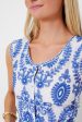 White and Blue Angelica Blouse Online Hot Sale