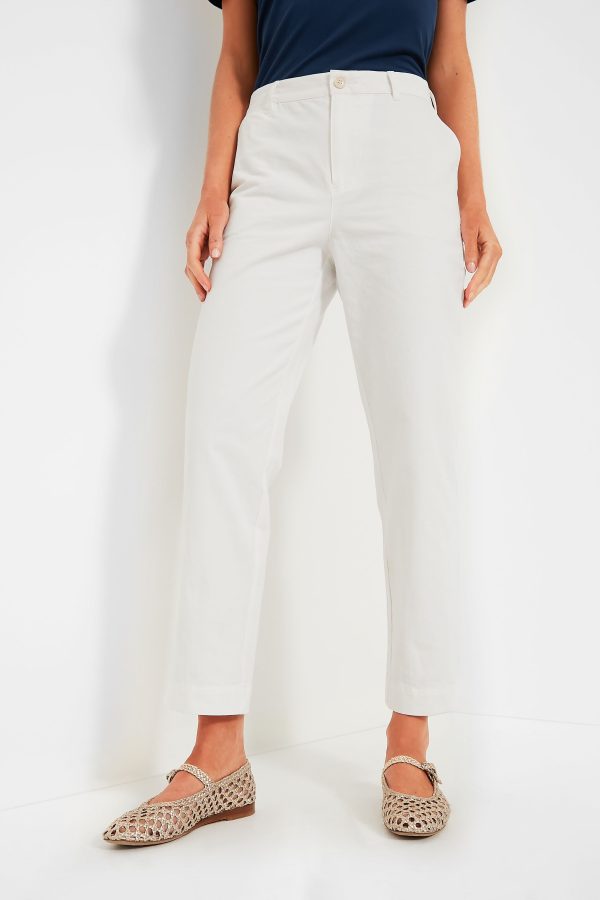 White Chino Collins Pants on Sale