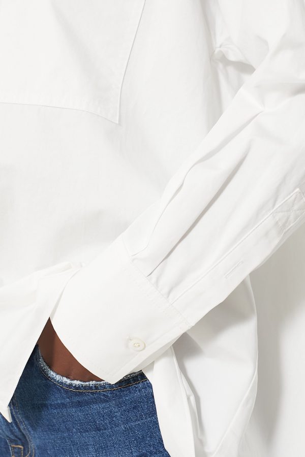 White Cotton Cape Button Down Discount