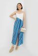 White & Blue Stripe Linen Maxi Dress Fashion