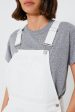 White Straight Leg Denim Overalls Online