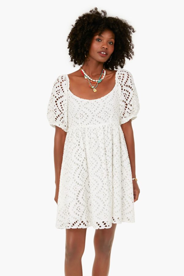 White Eyelet Abigail Dress For Discount