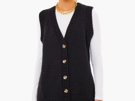 Black Barnsley Sleeveless Cardigan Discount