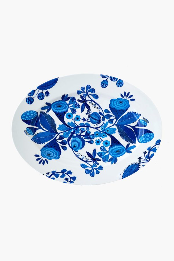 Blue and White Melamine Platter Discount