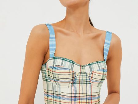 Vernal Plaid Claudine Top For Sale