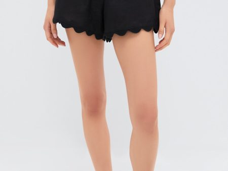 Black Linen Ava Short Cheap