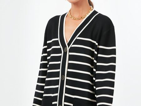 Black and White Stripe Lauren Cardigan Fashion