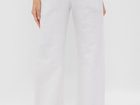 White Anish Textured Pants Sale