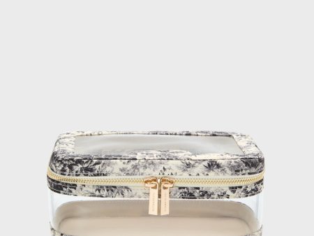 Noir Cypress Toile PVC Small Vanity Case Cheap