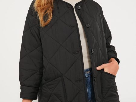 Black Quilted Yates Jacket Cheap