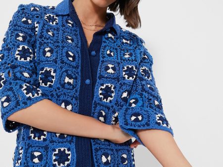 Blue Tiles Cardigan Cheap