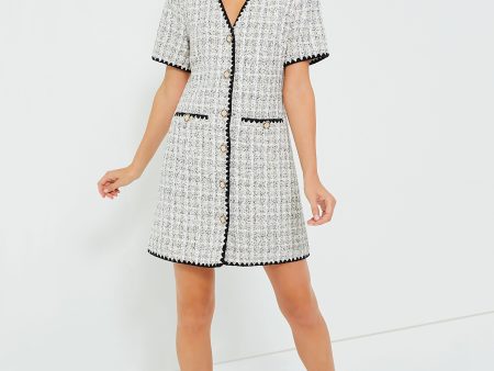 White Tweed Josephine Dress Cheap